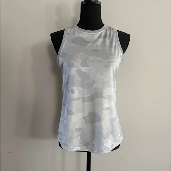 Nike Gray and White Fitted Tank Top Sz S - Picture 1 of 5